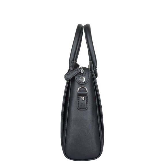Women’s Vegan Leather Black Top-Handle Handbag | Crossbody Sling Bag, Purse - Picture 7 of 11
